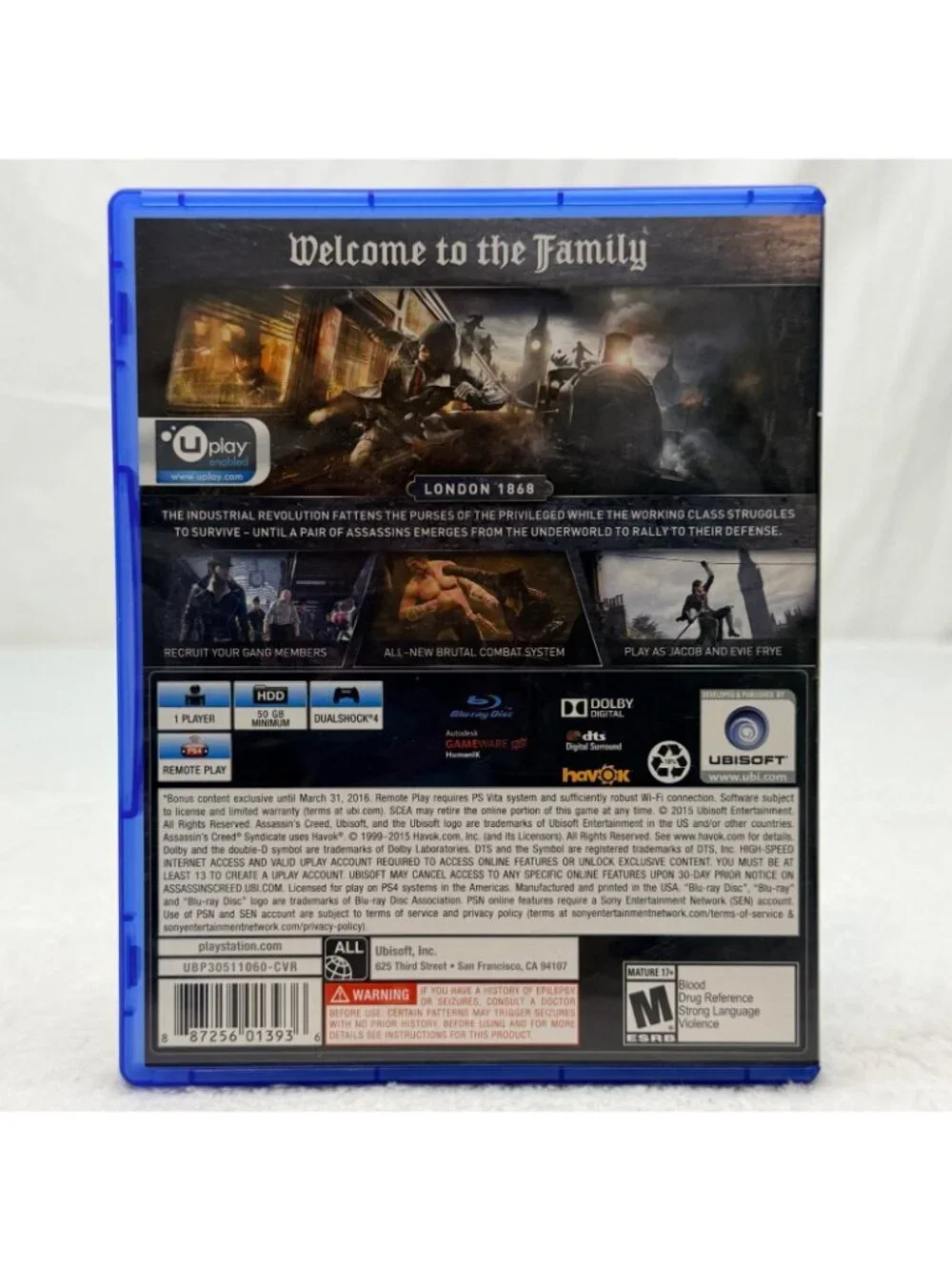 PS4 Assassin's Creed Syndicate Limited Edition Game 2015 Ubisoft